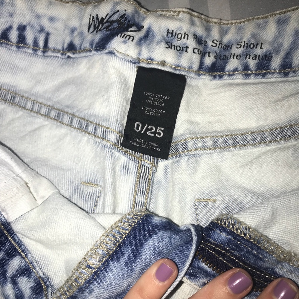 High rise faded shorts